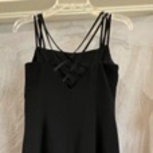 Long black dress with strappy back